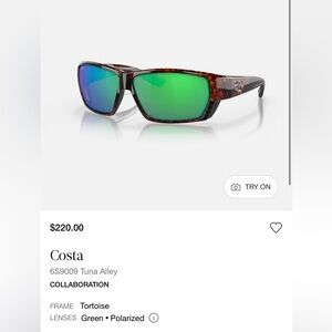 Costa Tuna Alley Polarized Sunglasses - LIKE NEW